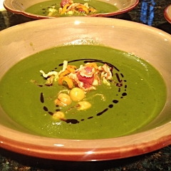Watercress and Turnip Soup, with Chickpease