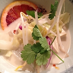 Coconut Lime Soup, Cilantro, Grapefruit